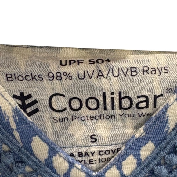 Coolibar French Blue Melrose Ikat Size Small Samoa Bay Cover-up - Picture 8 of 14